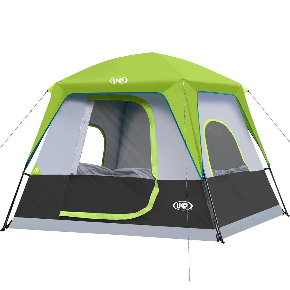 UNP 4-person tent setup-easy shows rapid pitching for family car camping.