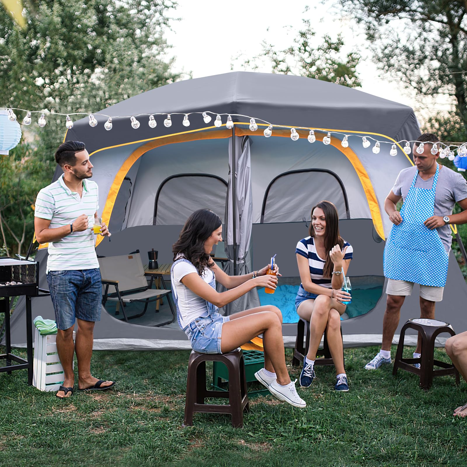 UNP camping tent includes a 1-year warranty for confident outdoor adventures.