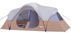 UNP camping tent 10-person exterior front view shows roomy layout for family camping