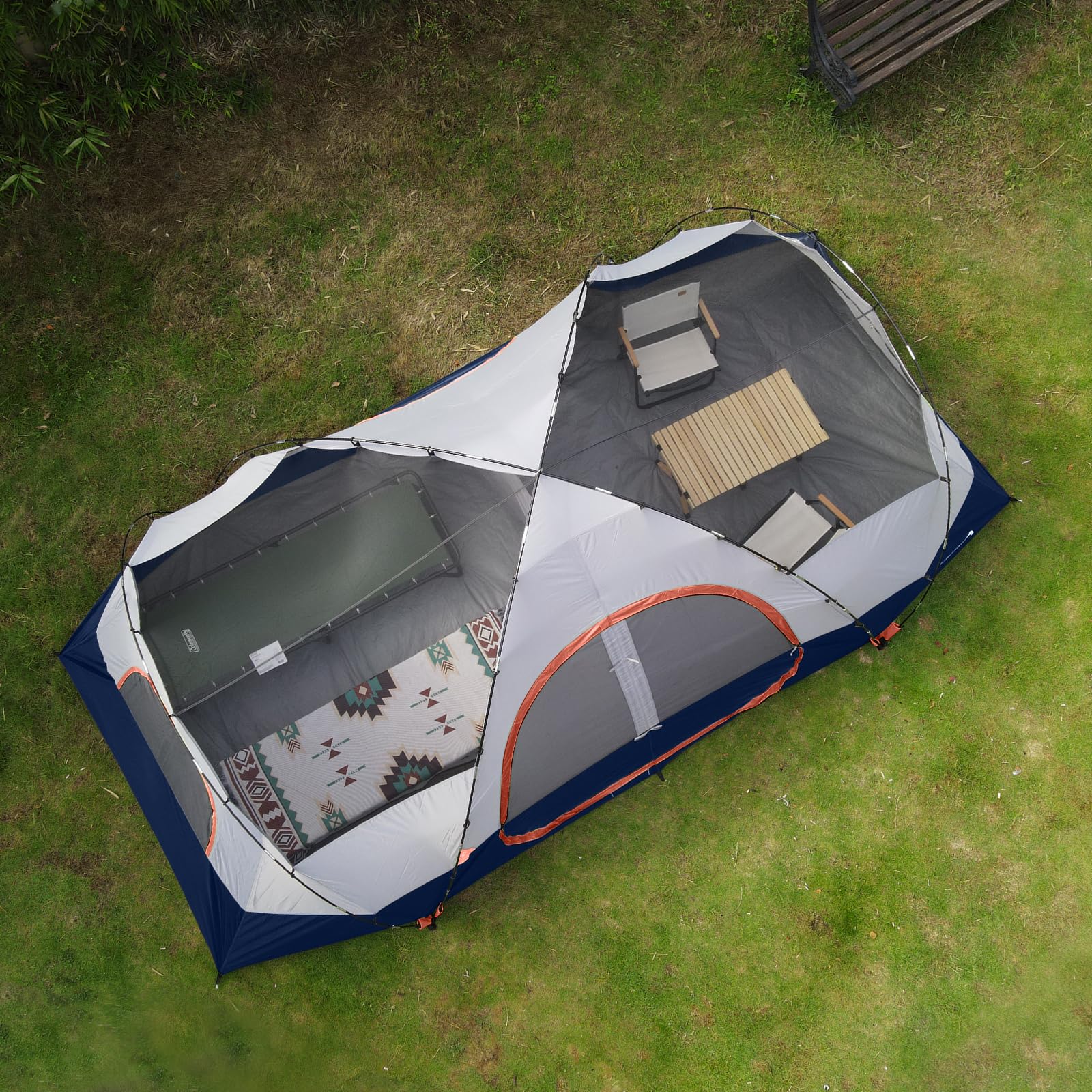 UNP camping tent waterproof rainfly protects interior during rain