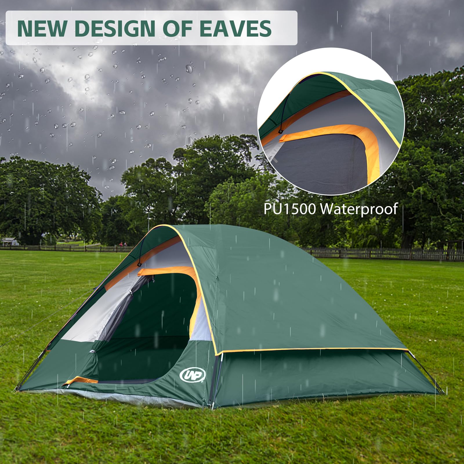 Unp camping tent 4-person skylight net highlights breathable design and airflow