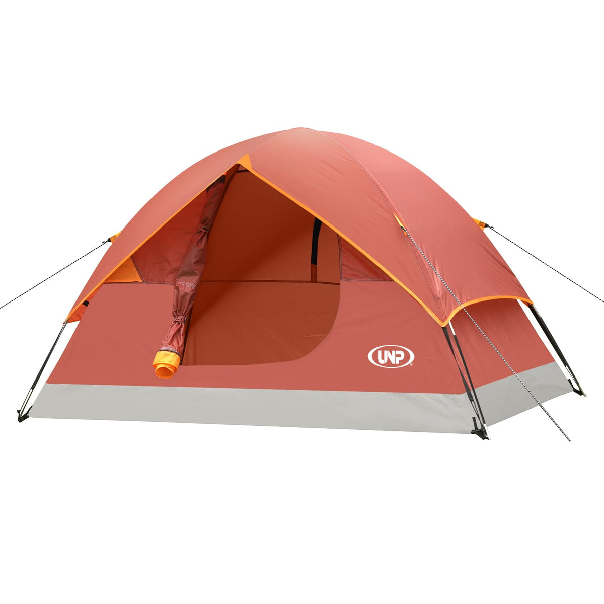 UNP camping tent 4-person dome setup shows quick, spacious shelter ideal for family camping