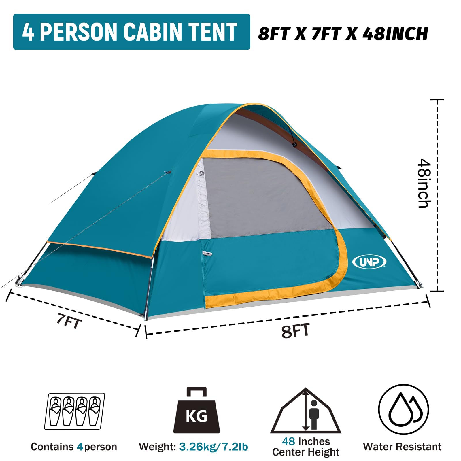 UNP camping tent interior with skylight ventilation offers airy sleep and easy gear access.
