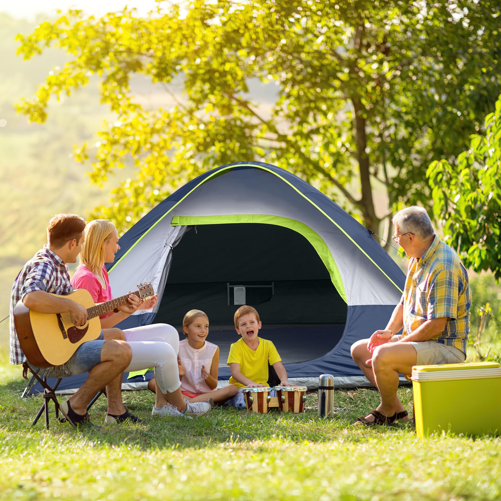 unp camping tent 4p packed bag shows easy transport and quick deployment