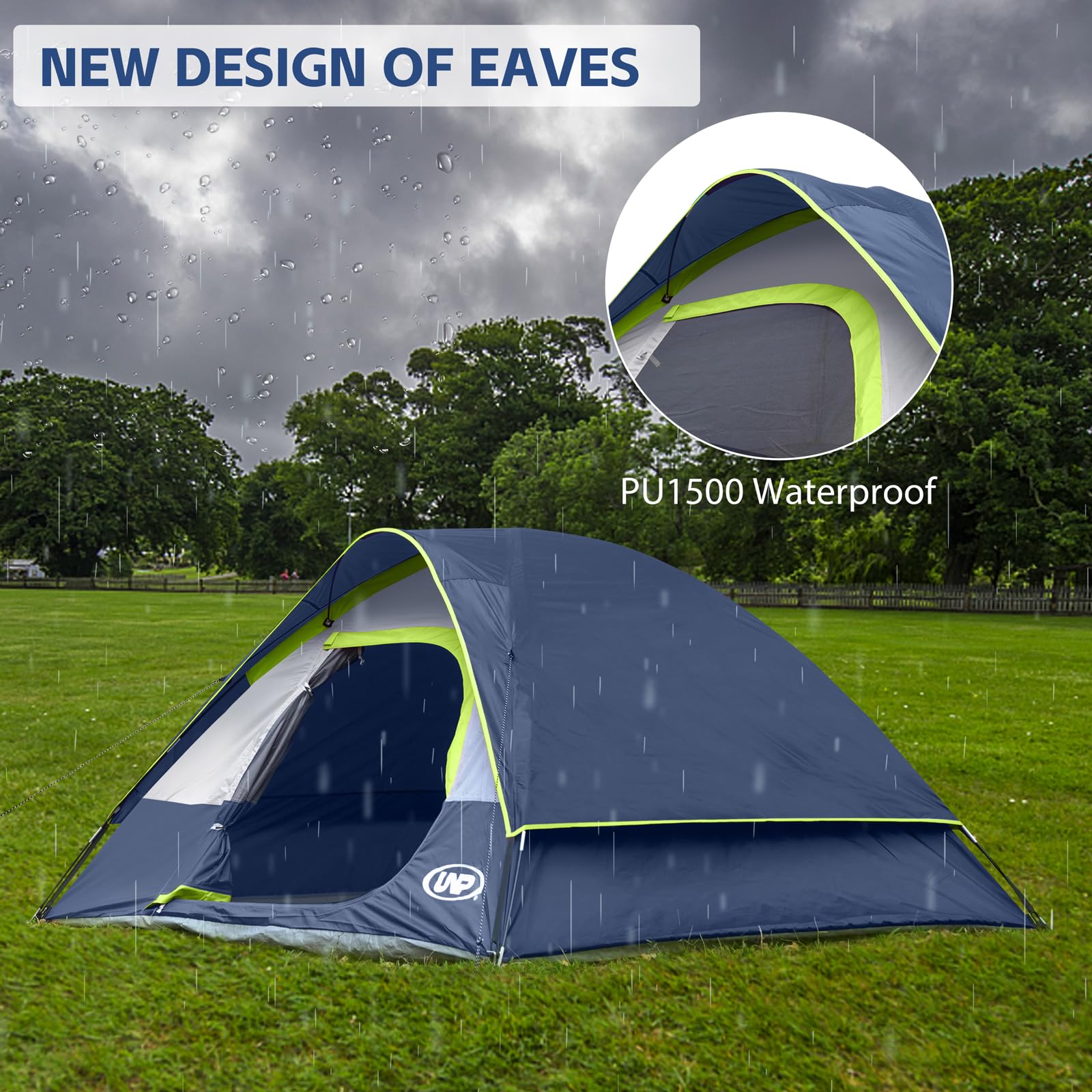 unp camping tent 4p skylight window and ventilation for comfortable warm-weather camping