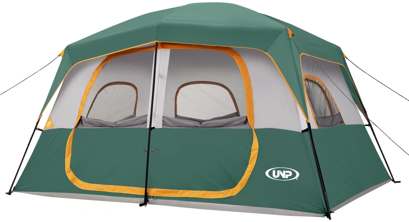 Unp camping tent 8-person front view shows spacious layout for family camping