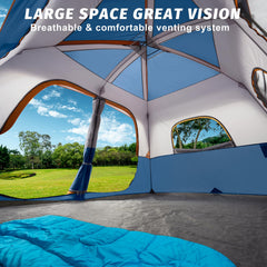 UNP camping tent 8-person rainfly attached for all-weather shelter