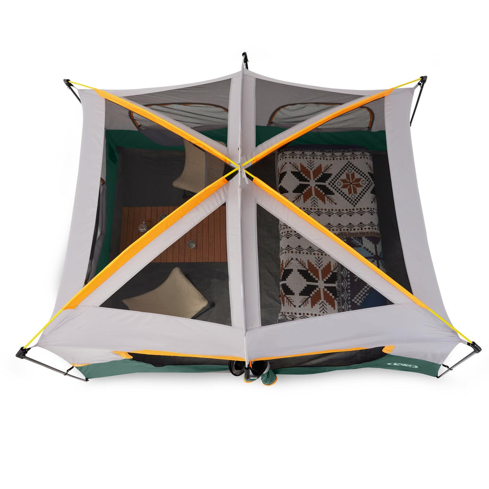 Unp camping tent 8-person rectangular roof supports strong structure and rain resistance