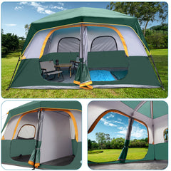 Unp camping tent 8-person side view highlights easy setup for quick sheltering