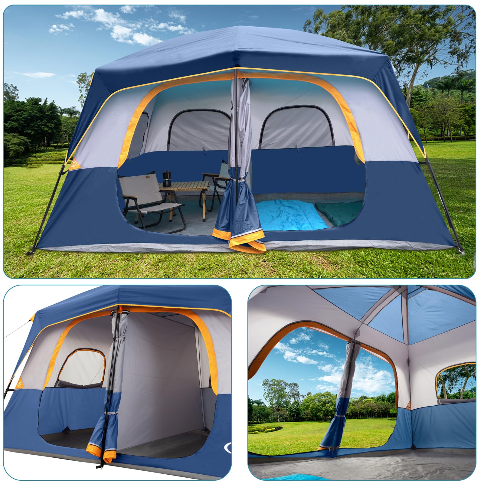 UNP camping tent 8-person ventilation mesh windows for airflow