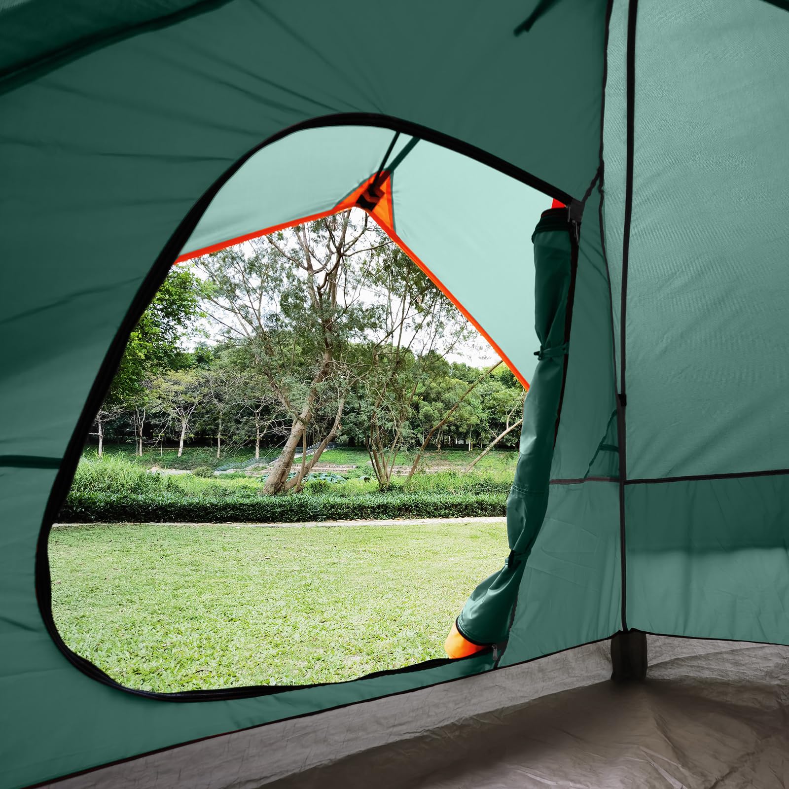 UNP camping tent dark green blends naturally with environments.