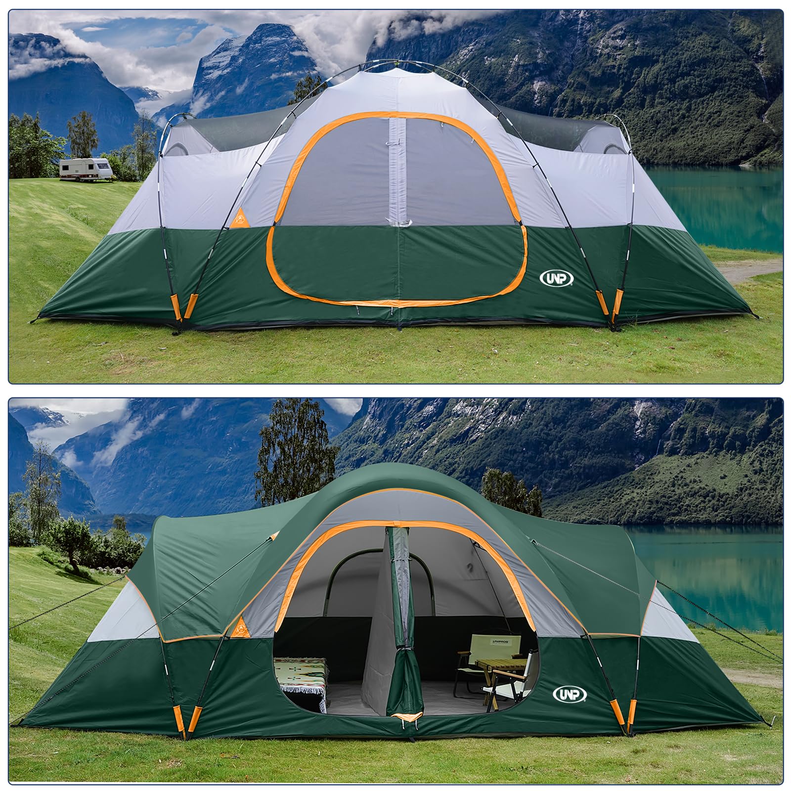 UNP camping tent waterproof-fabric offers reliable rain protection during outdoor trips.