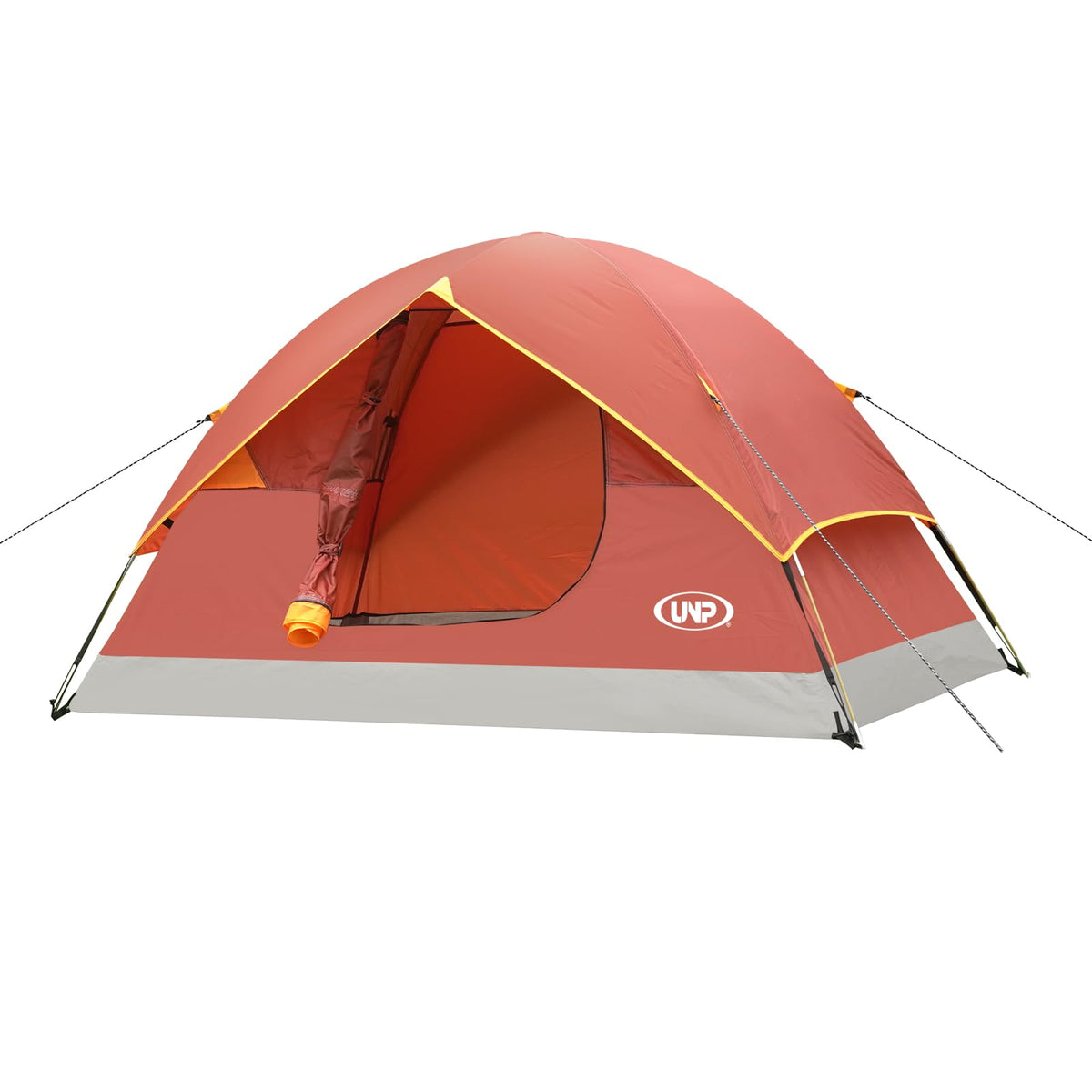UNP Dome Tent red front view highlights quick setup for camping.