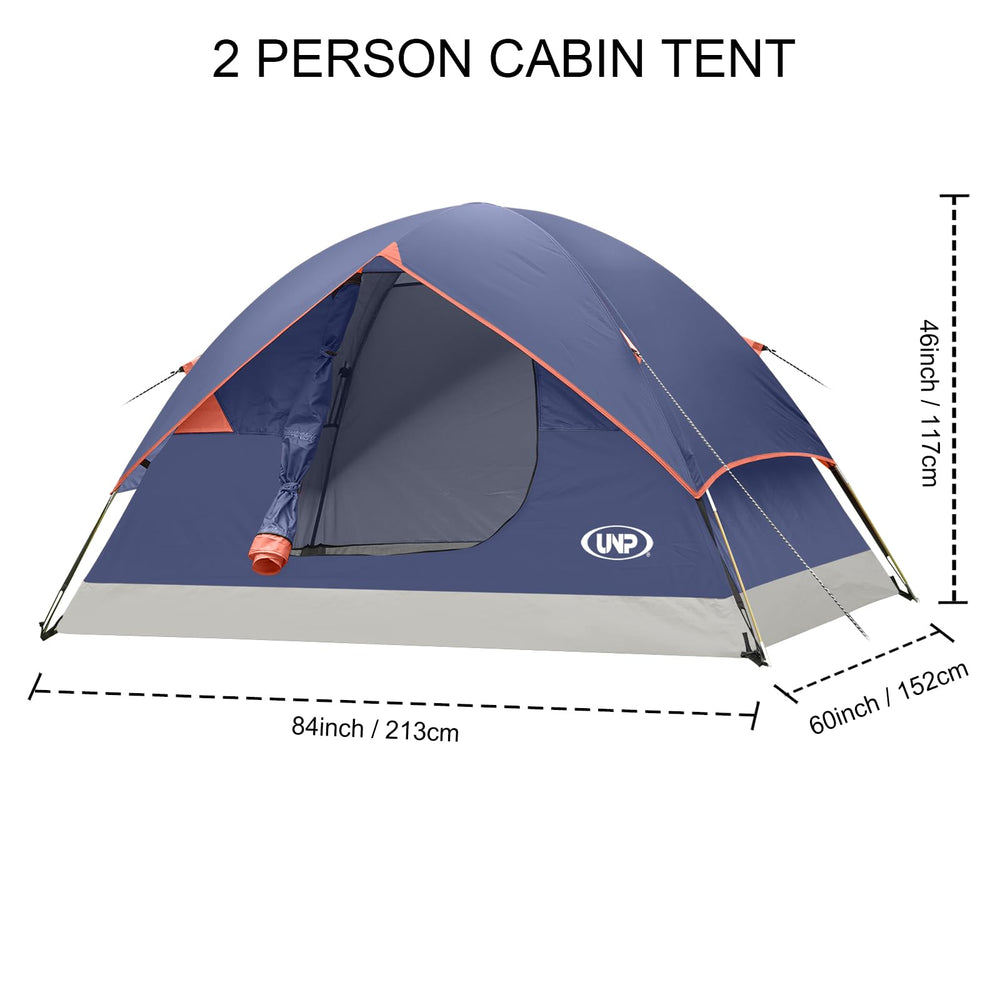 UNP Dome Tent setup scene shows quick 3-minute assembly for solo campers