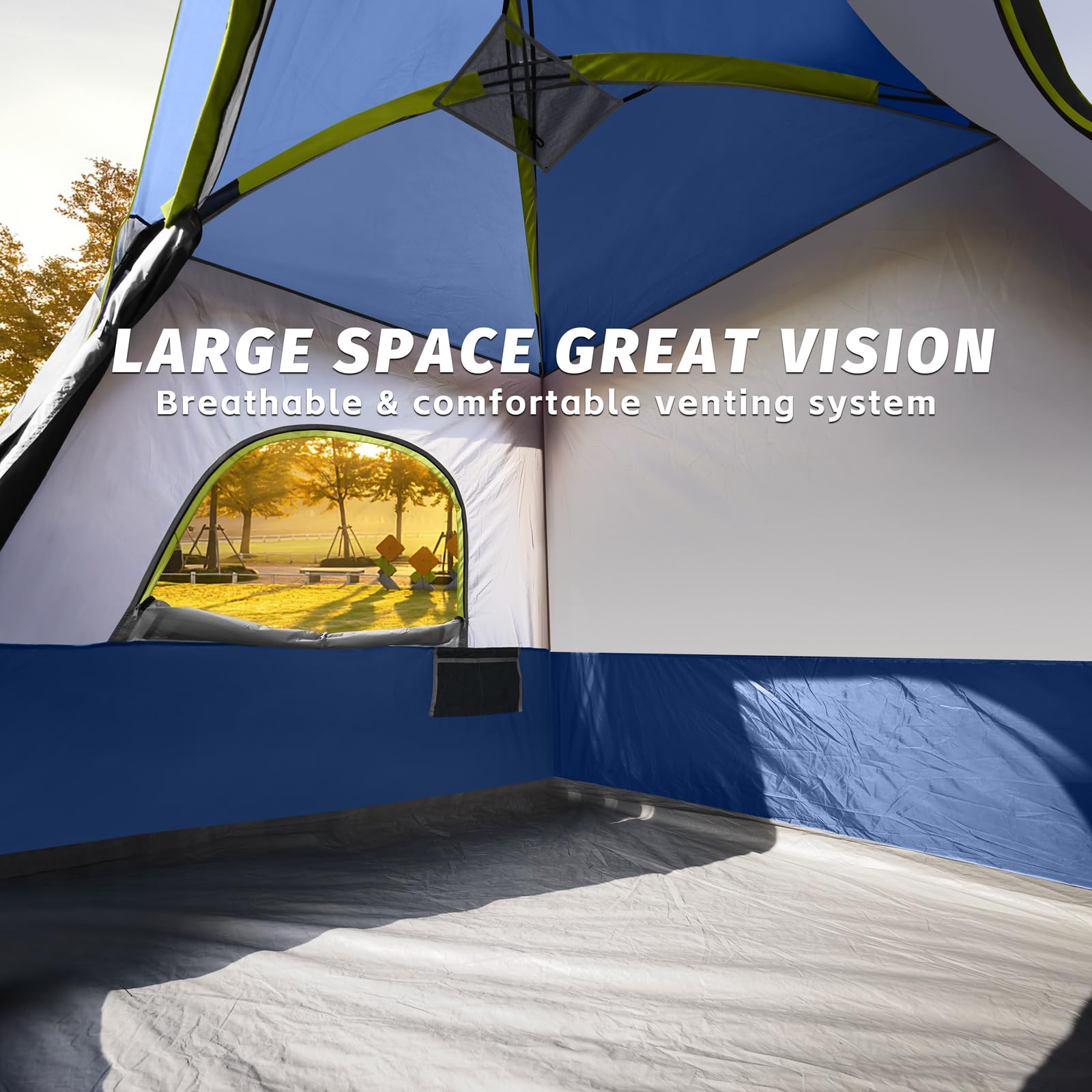 UNP four-person tent mesh ventilation enhances airflow for cooler nights.