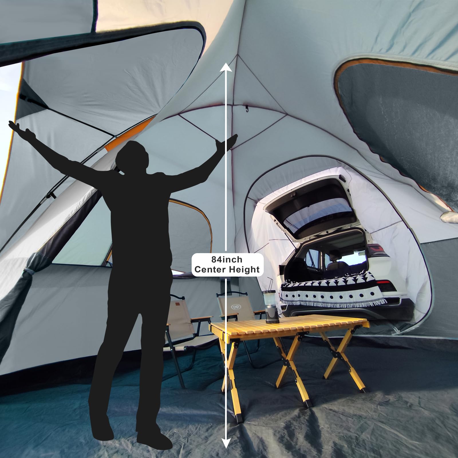 UNP SUV Dome Tent rainfly with taped seams protects against drizzle during outdoor adventures.