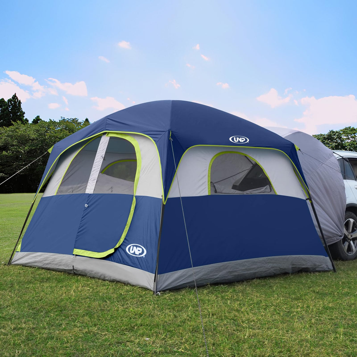 UNP SUV Tent interior shows roomy 6-person sleeping area for family camping comfort.