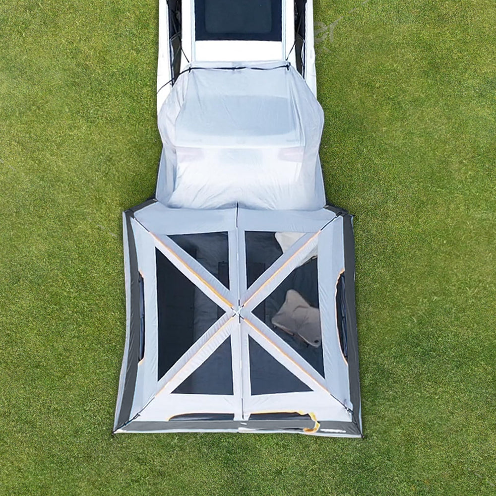 UNP SUV Tent spacious 10x9 area fits air mattresses or multiple sleeping bags.