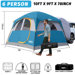 UNP SUV tent dimensions 10x9 demonstrate spacious interior for family camping.