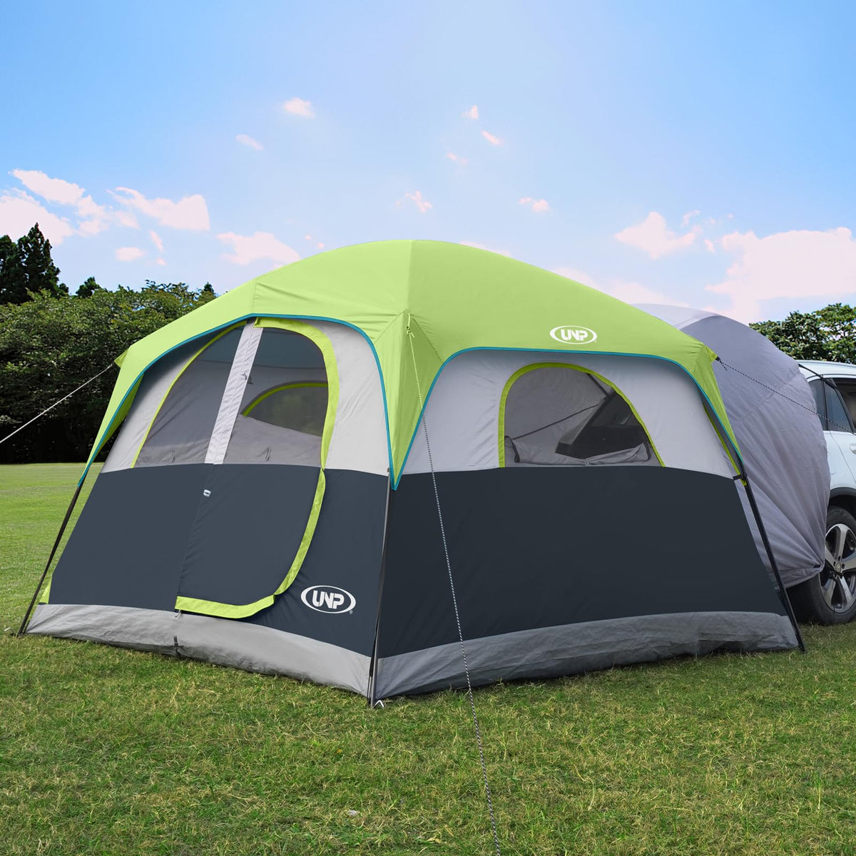 UNP SUV Tent front view shows a roomy 10x9 space for family camping.
