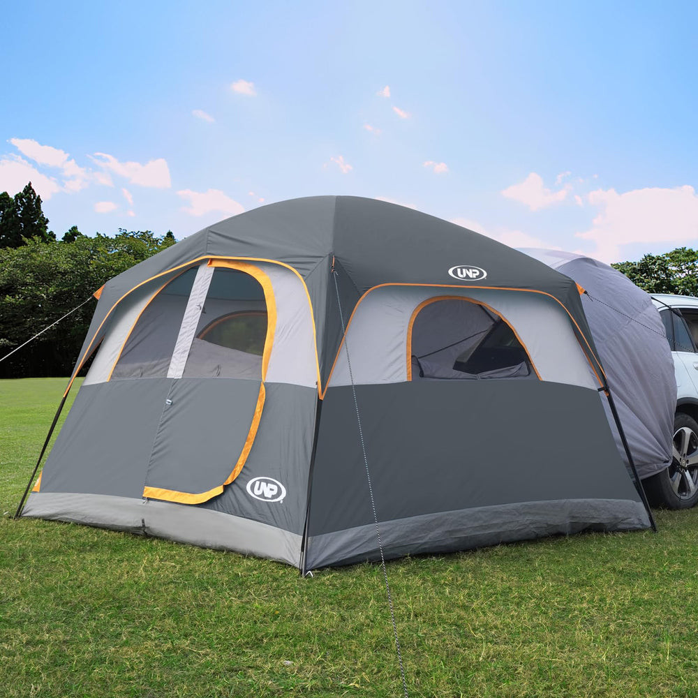 UNP SUV Tent attaches to car for seamless camping setup and extra sleeping space.