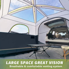 UNP SUV Tent mesh-windows emphasize breathable airflow and outdoor views.