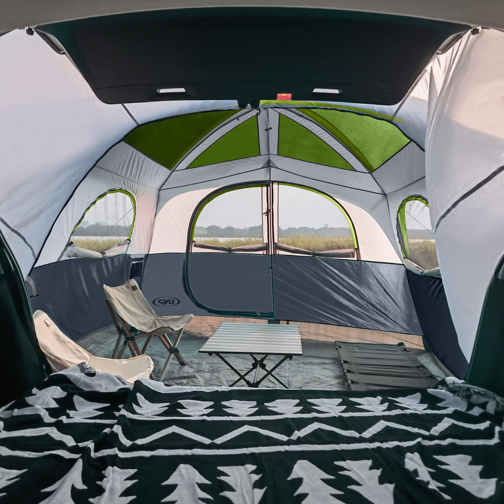 UNP SUV Tent rainfly-off night scene enables star gazing.
