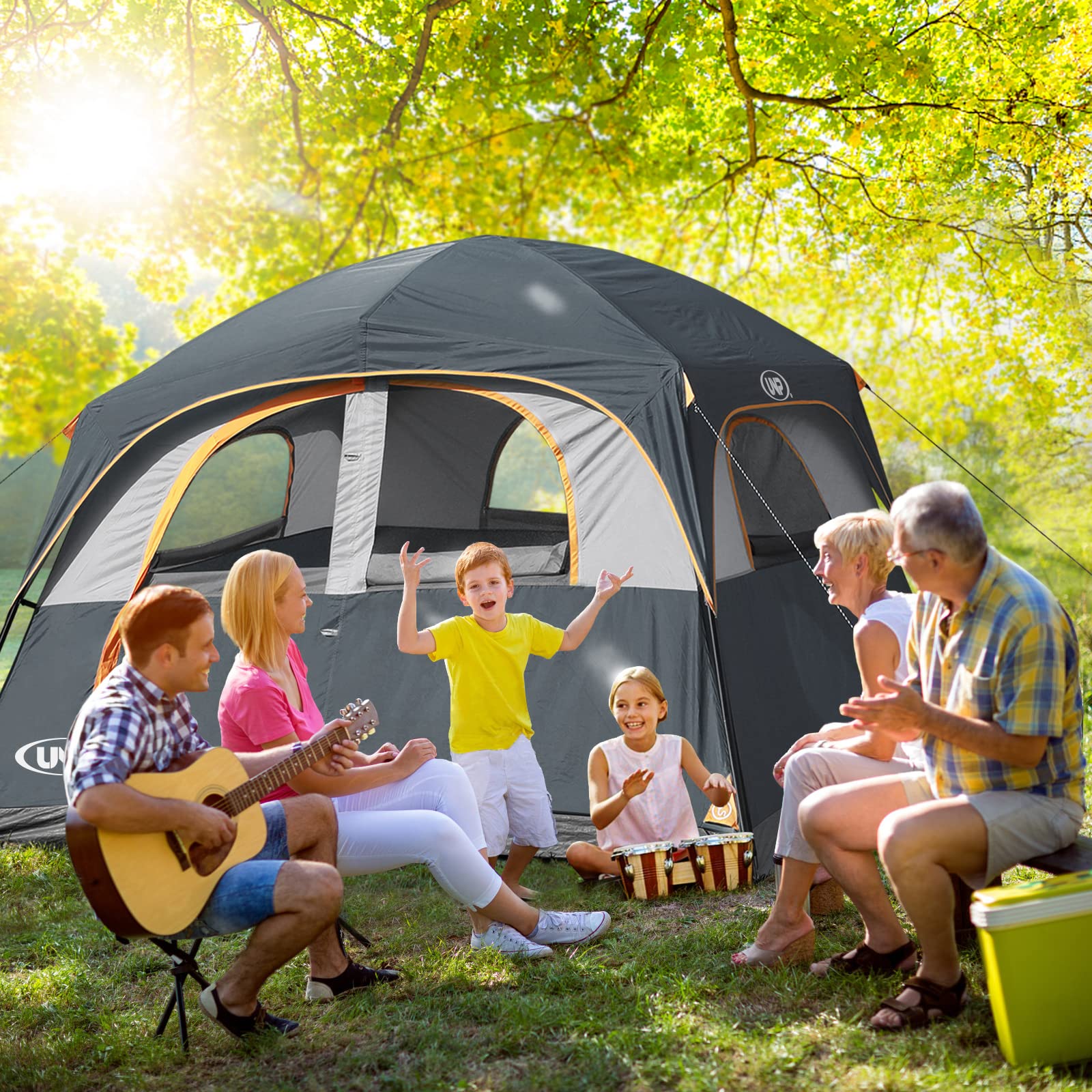 UNP tents 6-person compact pack size demonstrates portable carry bag convenience