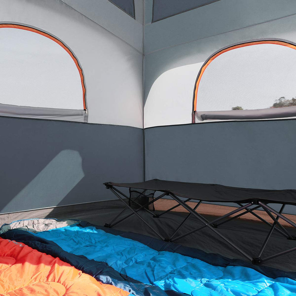 UNP tents 6-person durable frame image underscores stable, windproof structure