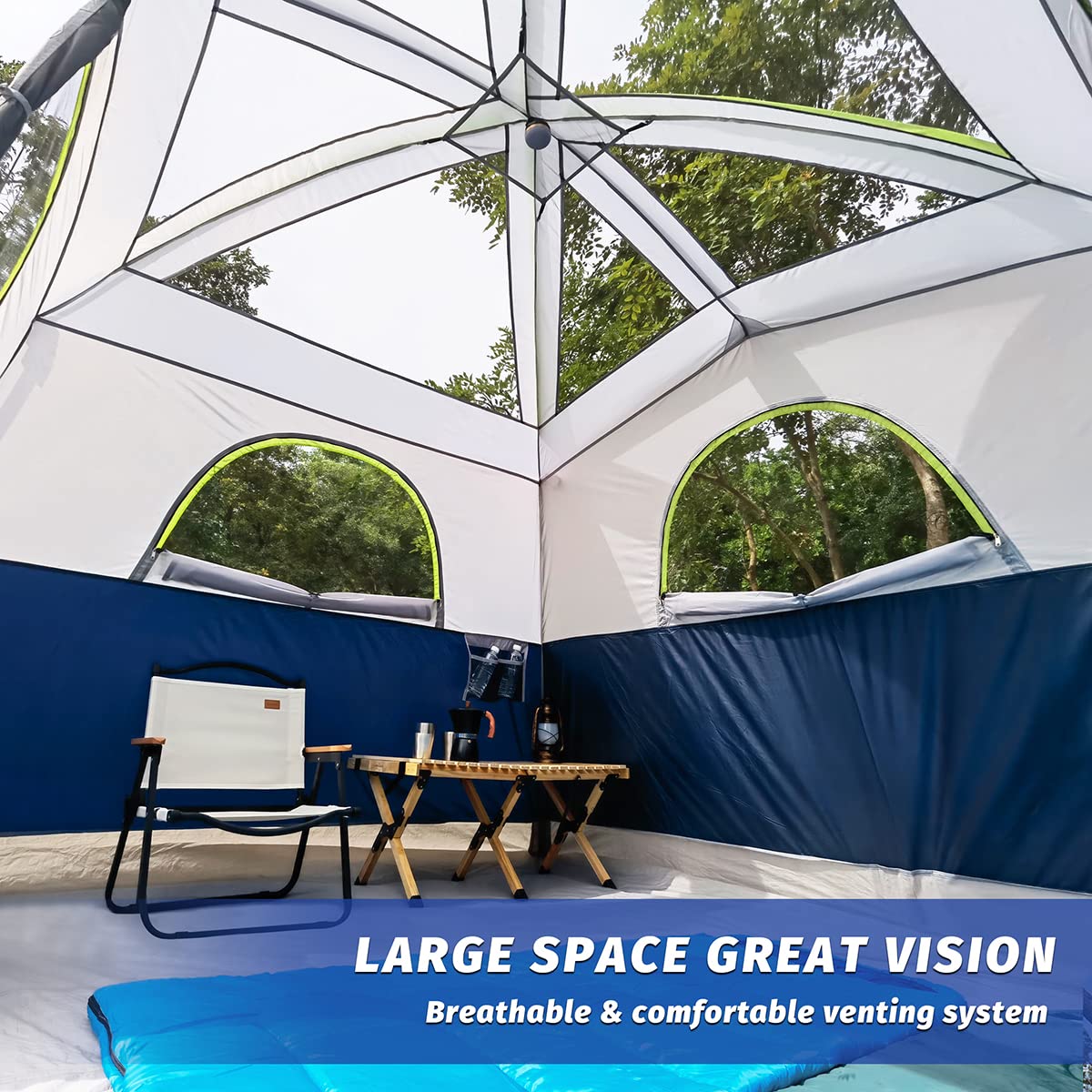 UNP 6-person tent five mesh windows for breathable airflow and scenery.