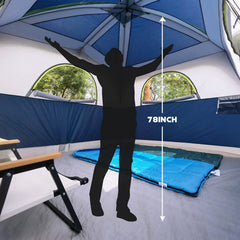UNP 6-person tent mesh door open shows ventilation and views.