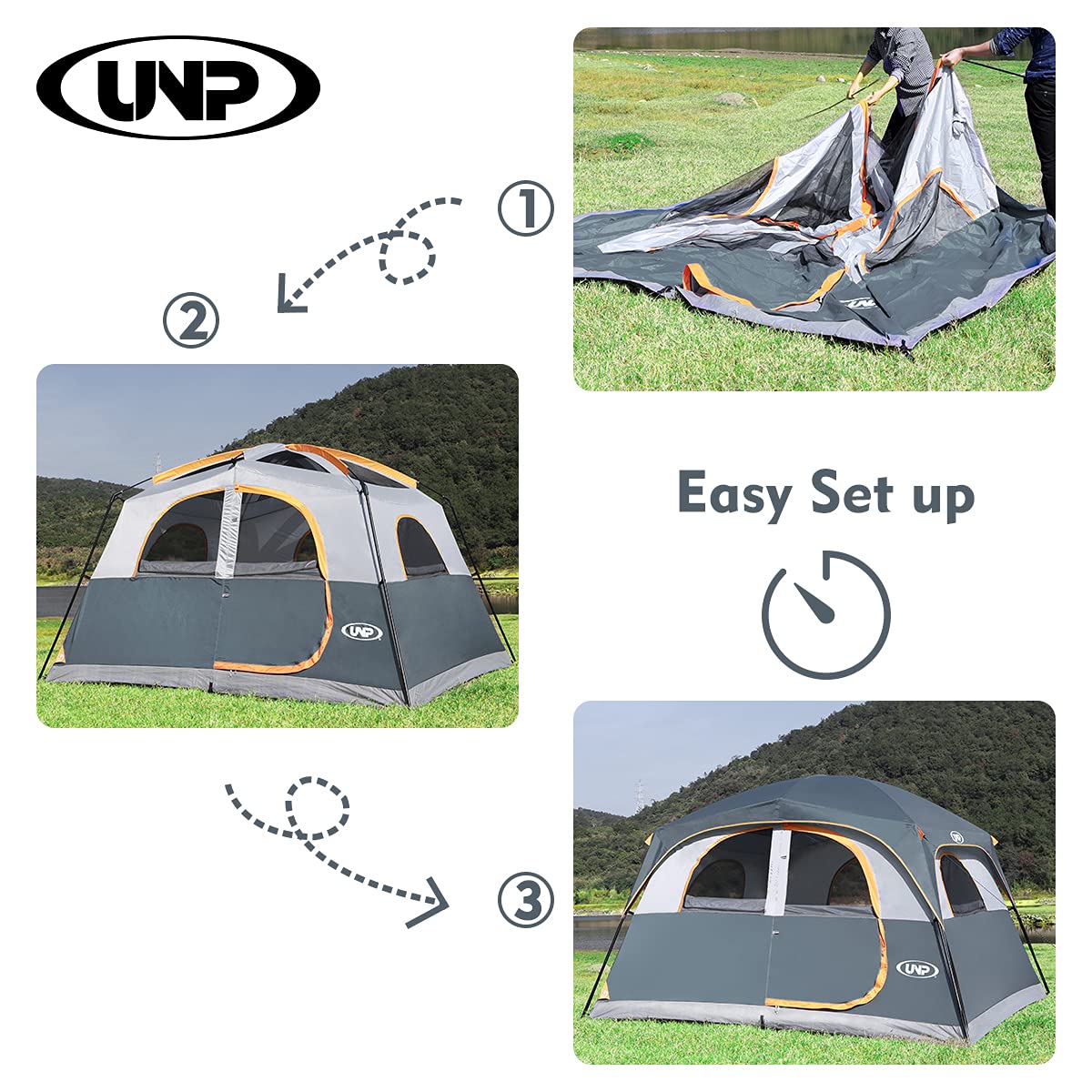 UNP tents 6-person mesh windows detail enhances cross-ventilation and visibility