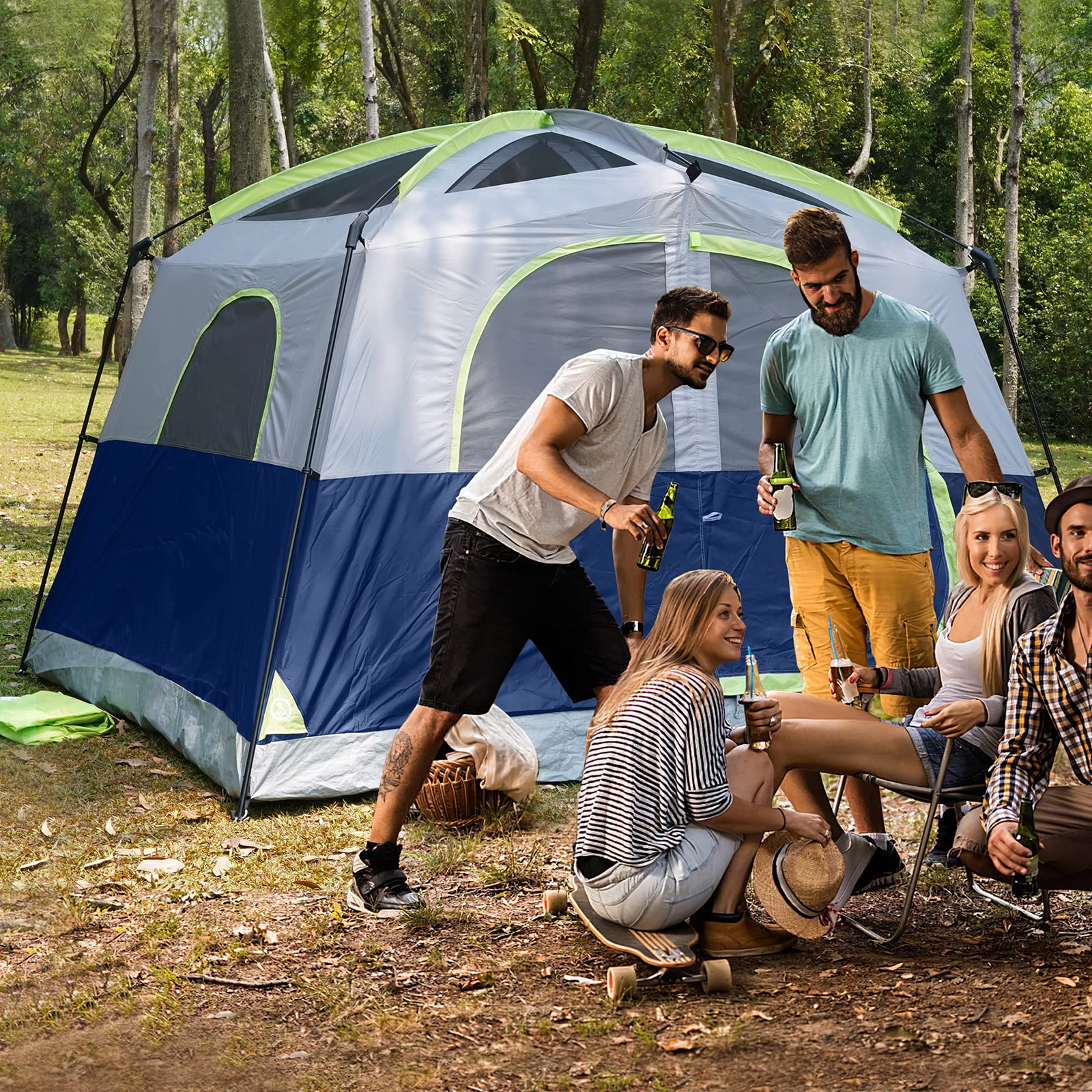 UNP 6-person tent pack size fits in compact carry bag.