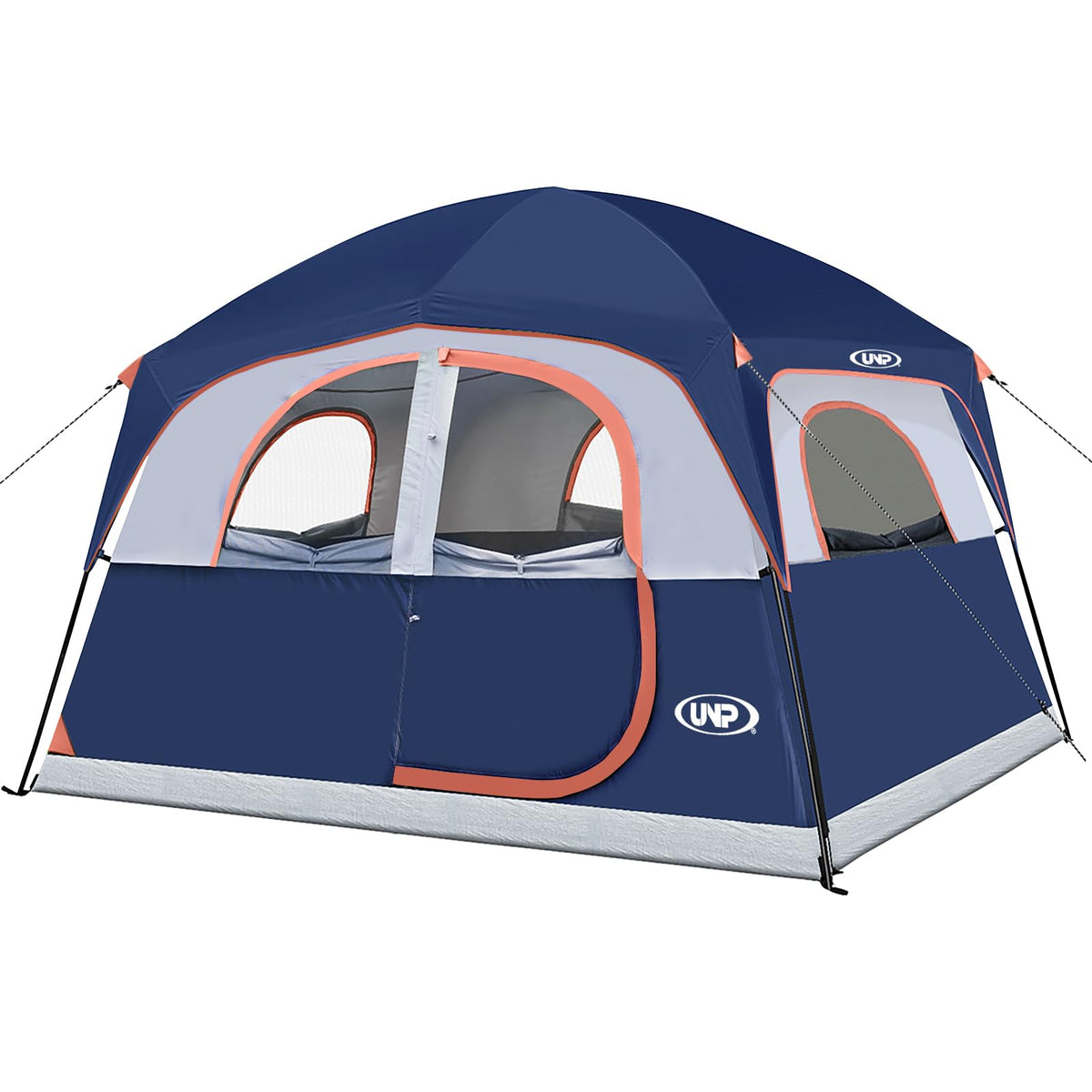 UNP tents 6-person-setup demonstrates quick assembly for family trips.
