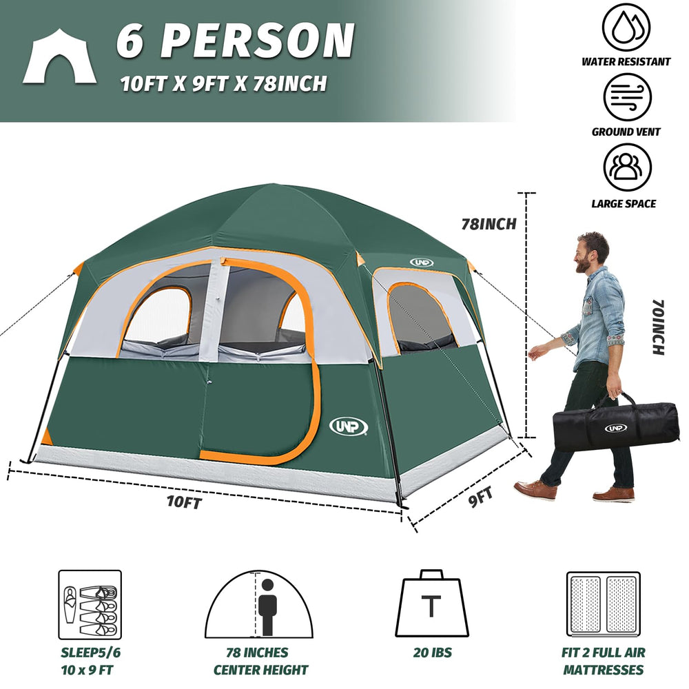UNP tents side view highlights sturdy frame and wind-ready design for outdoor adventures