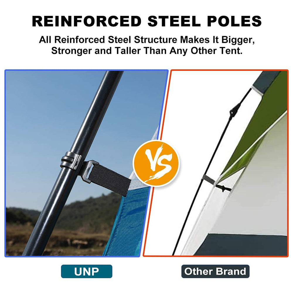 UNP sturdy steel poles offer wind-stable support for outdoor adventures.