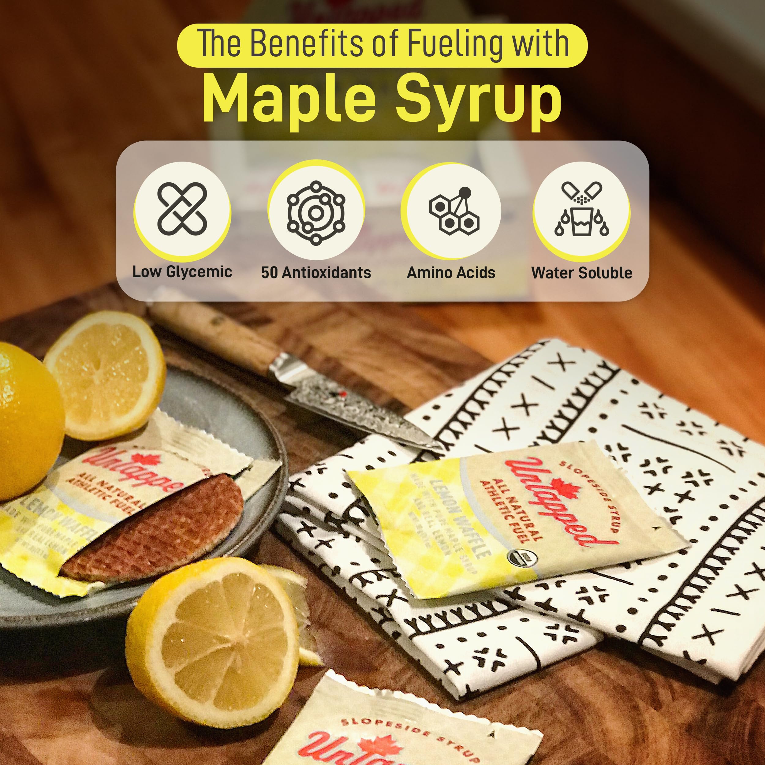 Untapped Lemon Waffles individually wrapped for on-the-go fueling
