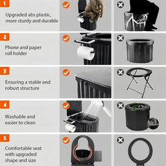 UOPBYEA portable camping toilet durability highlights sturdy ABS construction for heavy users and rugged terrain.