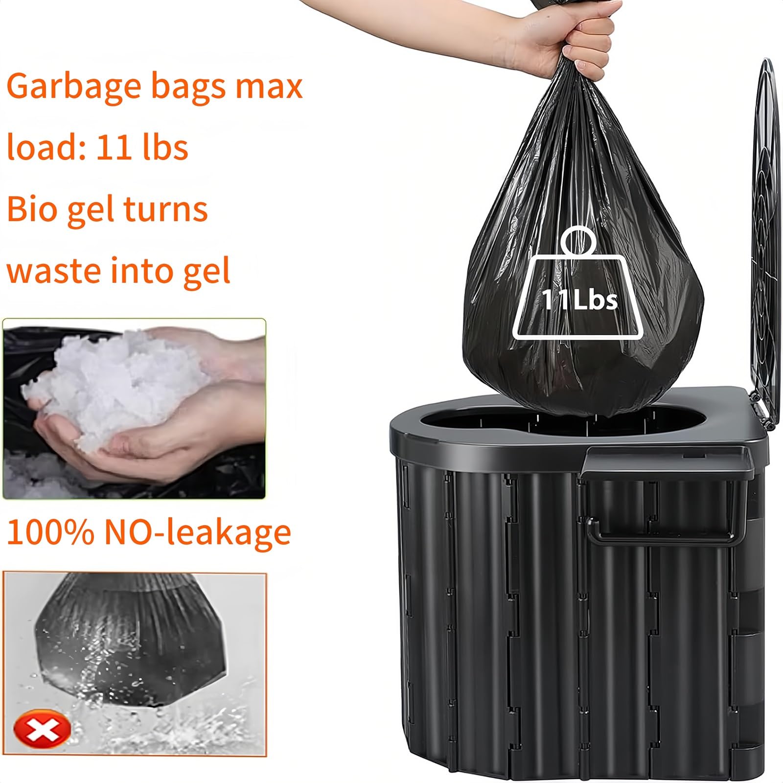 UOPBYEA portable camping toilet folding setup demonstrates quick assembly for travel-ready bathroom solutions.