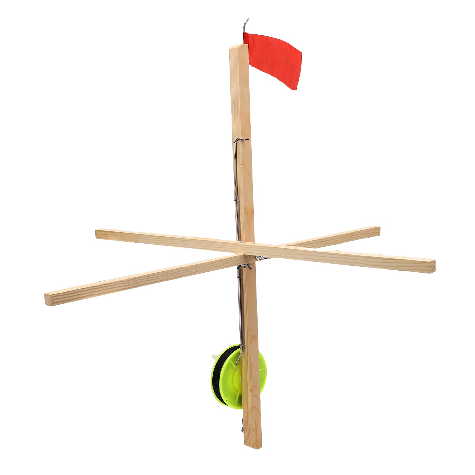 UPALDHOU ice fishing tip up kit includes three flags for reliable signaling