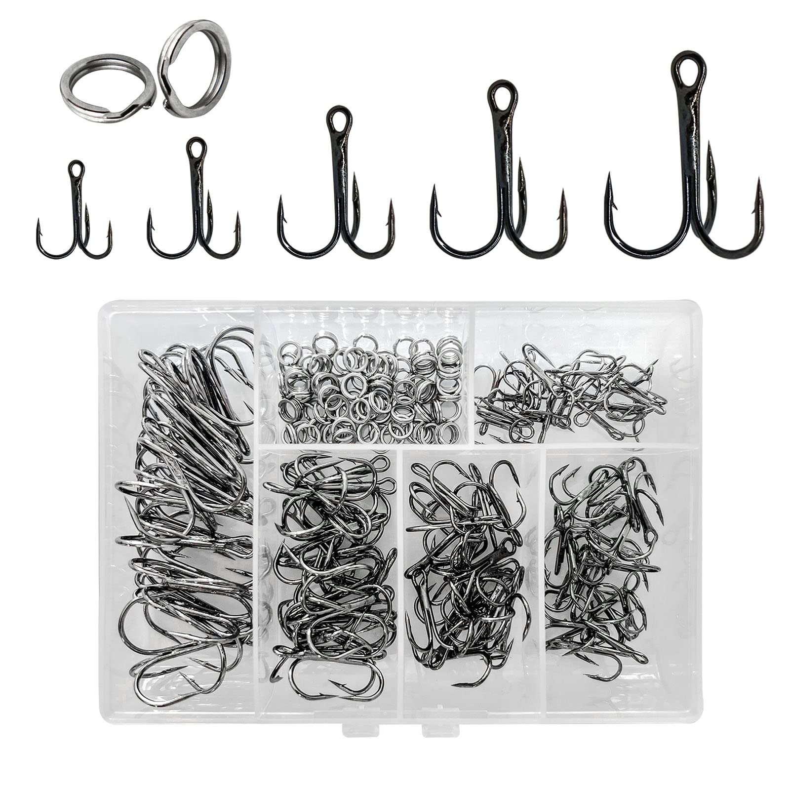 Main image of UperUper 200-pack treble hooks kit with storage box