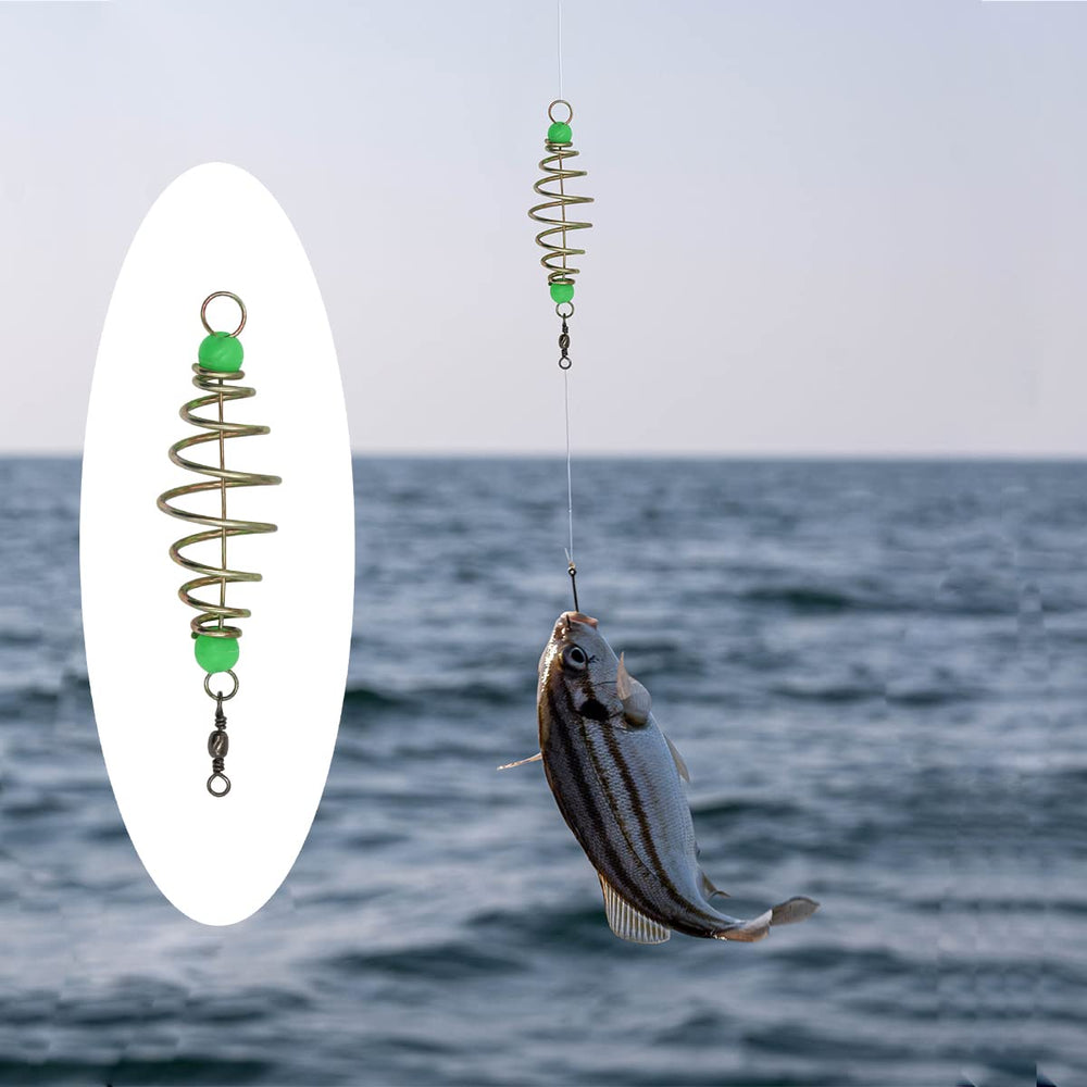 Close-up of stainless steel fishing feeder bait cage olive shape