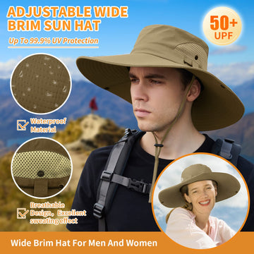 UPF 50+ waterproof sun hat for men