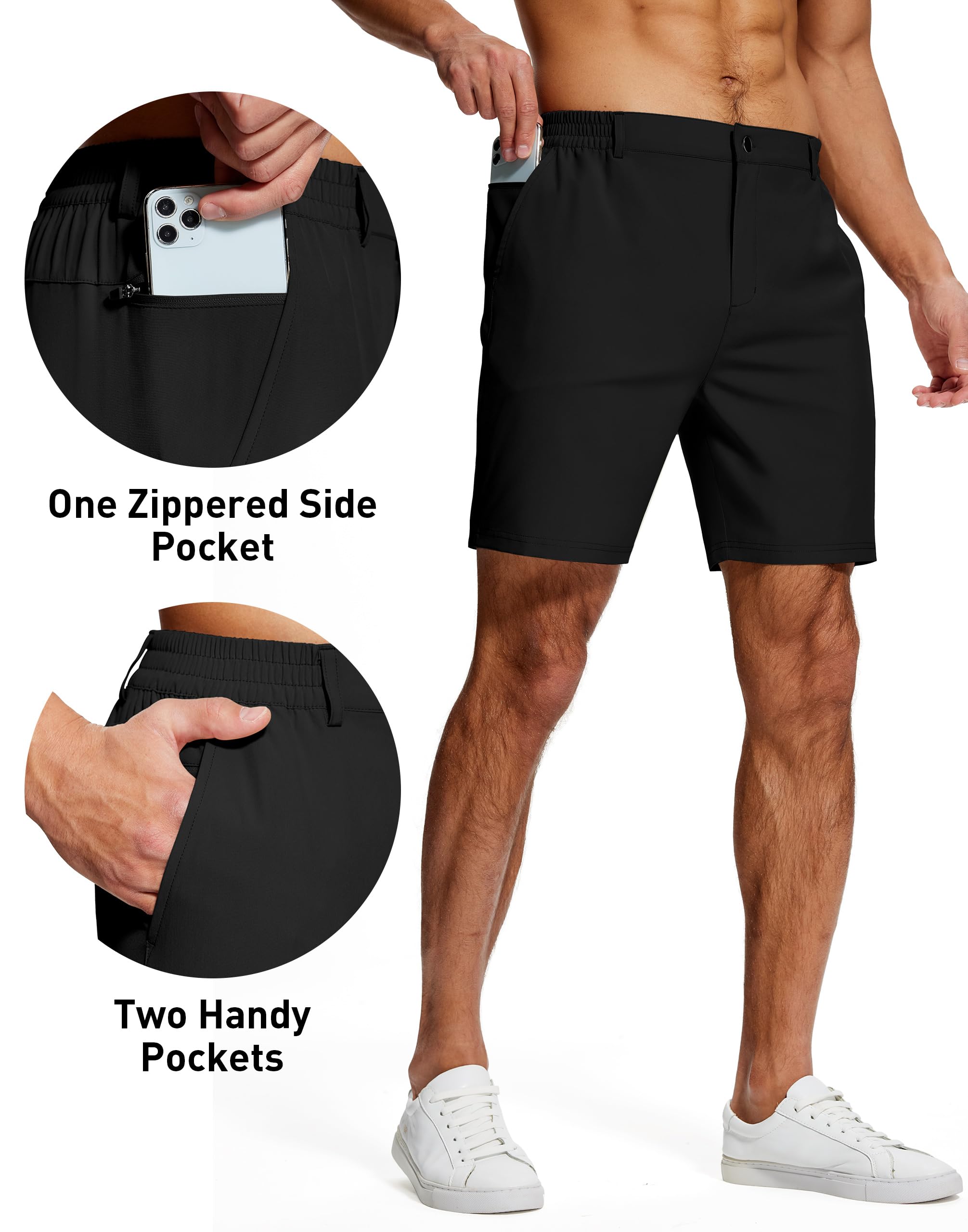 UPGET elastic waist close-up showing flexible fit and secure closure.