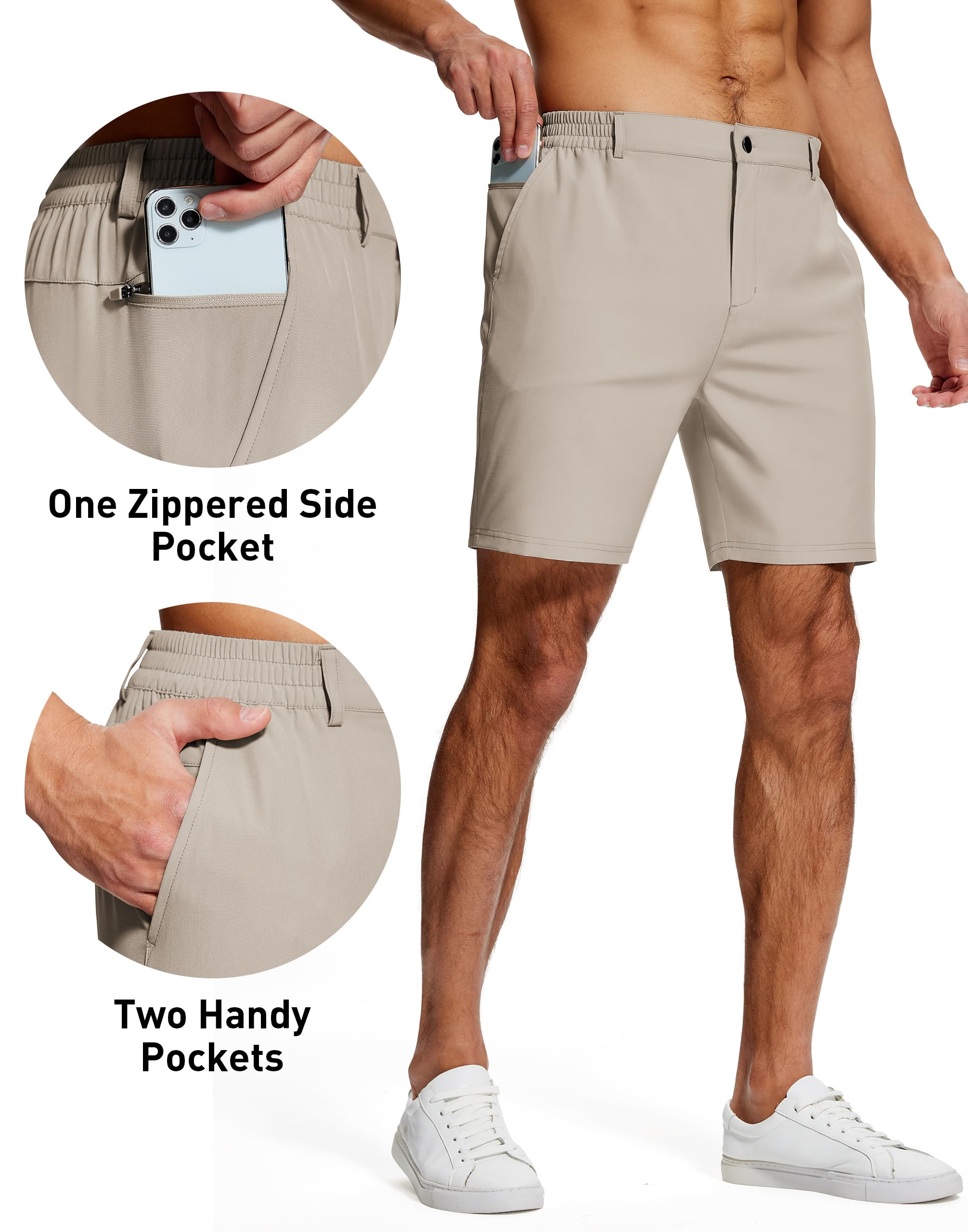UPGET classic-fit shorts suitable for golf hiking travel daily wear