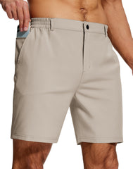 UPGET men's golf shorts front view, 7-inch inseam for golf-ready comfort