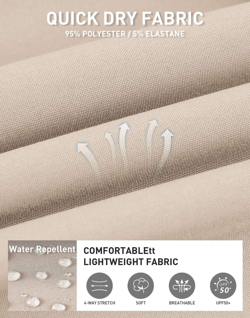 UPGET quick-dry breathable fabric keeps you cool during workouts
