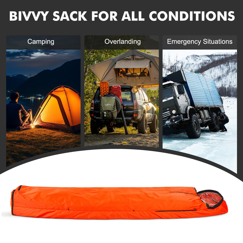 Upneargo emergency sleeping bag compact sack highlights lightweight design for bug-out kits.