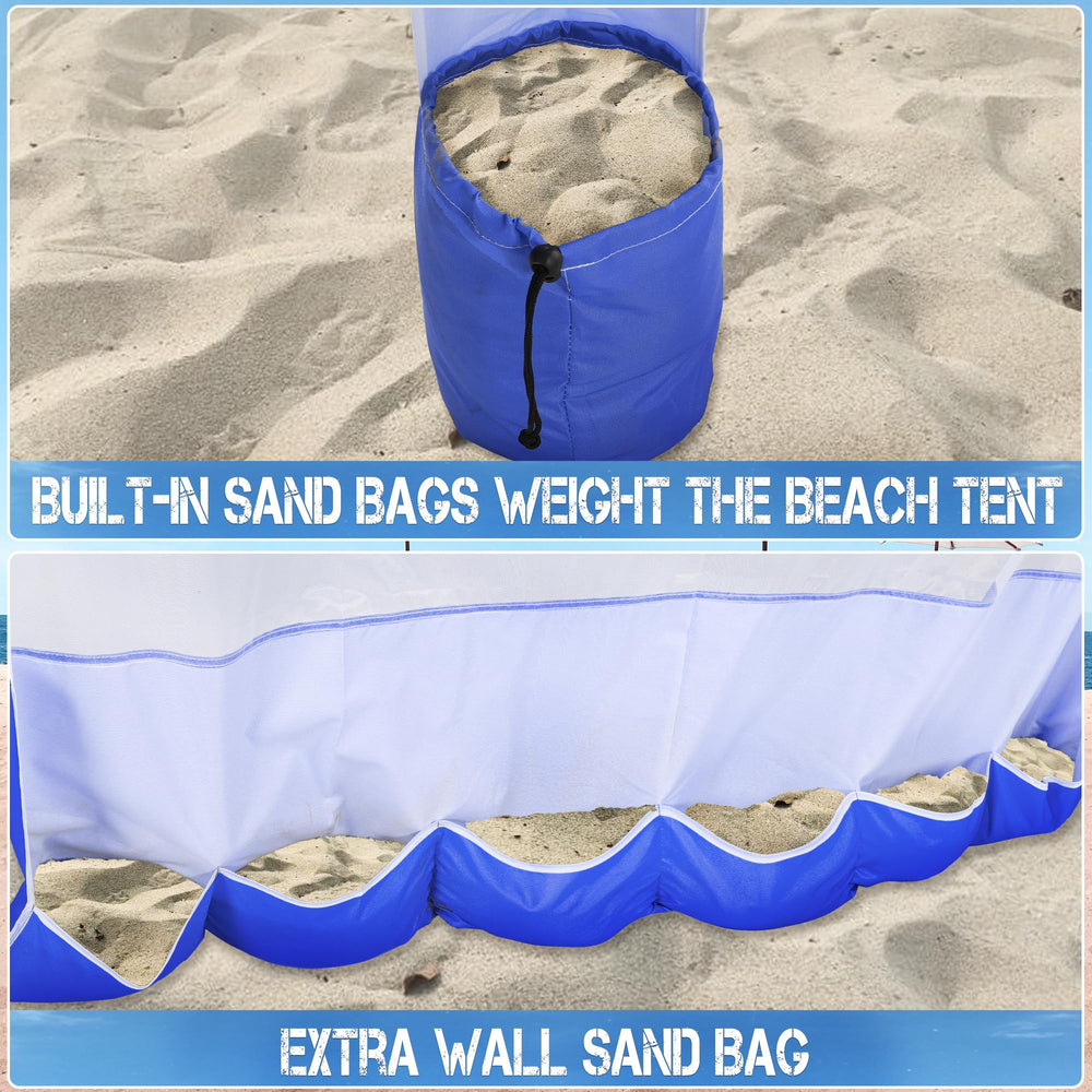 UPWELL beach tent carry bag demonstrates easy transport and quick setup.