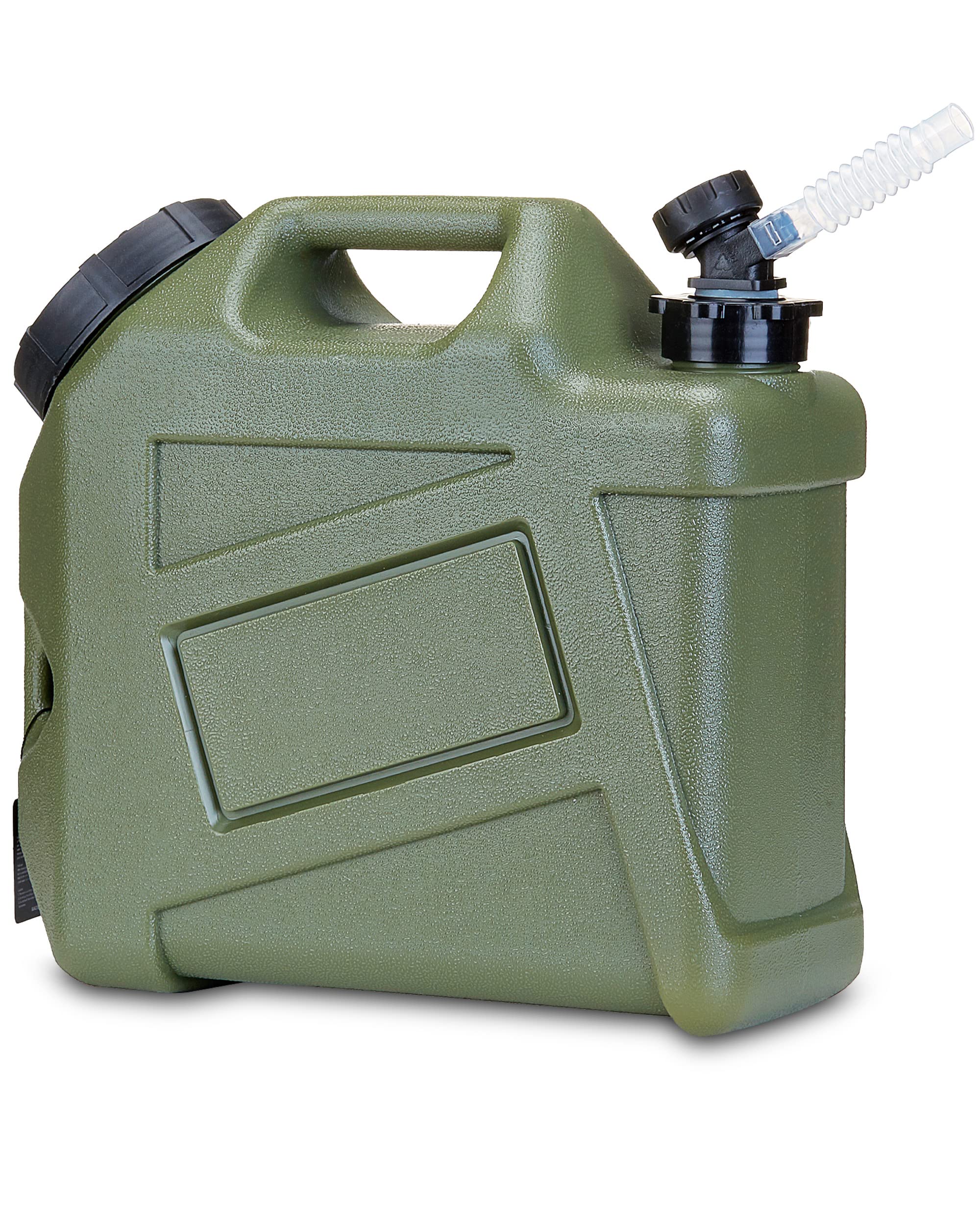 UPWOIGH camping water container shows 2.6-gallon capacity for outdoor hydration.